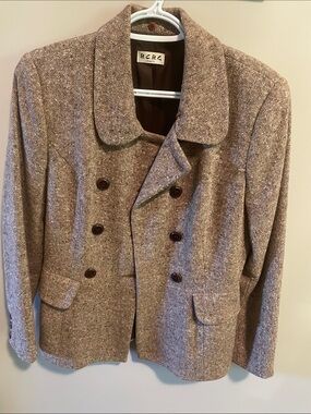 BCBG Paris - Vintage Women's Brown Double-Breasted Coat - Size S